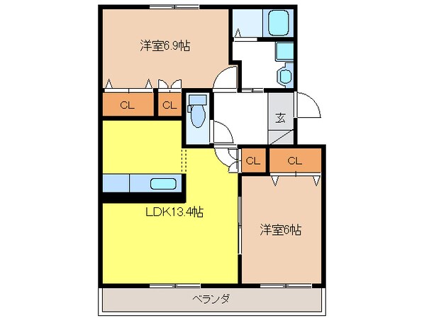 プロニティＡＯＫＩの物件間取画像